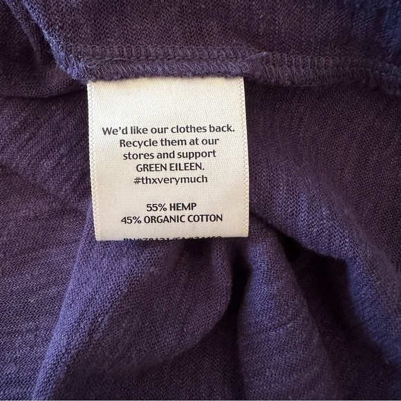 Eileen Fisher Organic Cotton Blend Open Back Colorblock Purple-Black Midi Dress - Picture 9 of 11